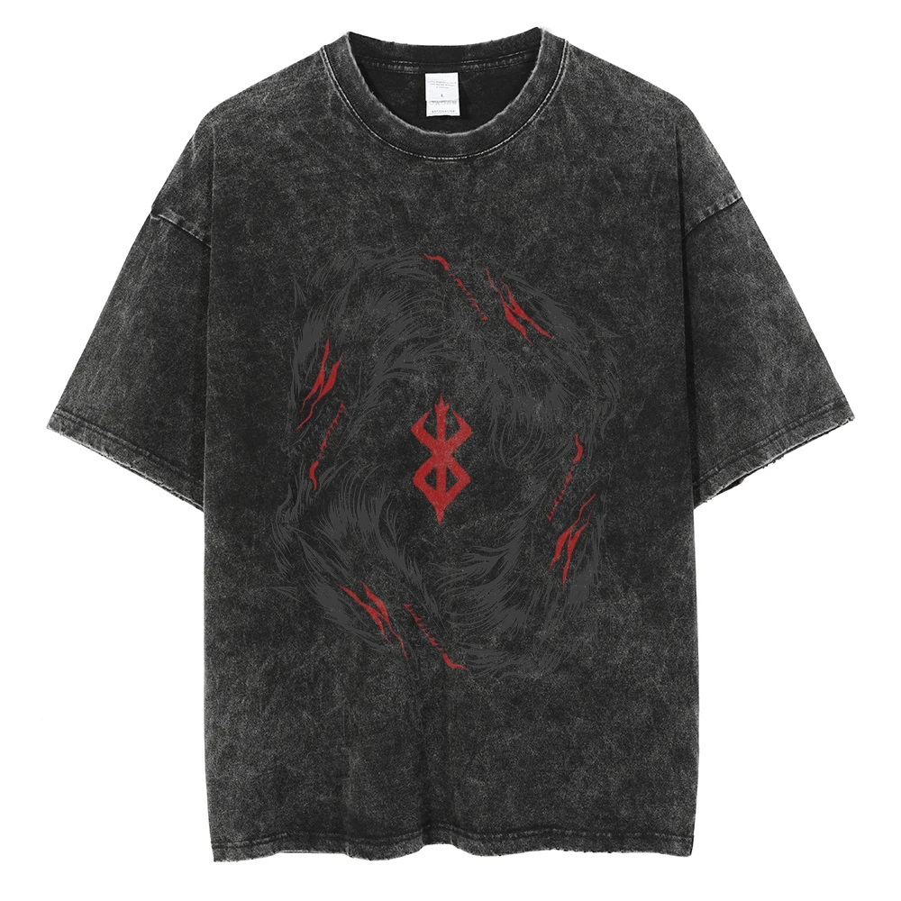 Vintage Gothic Berserk Anime Graphic Cotton T-Shirt - Harajuku Style