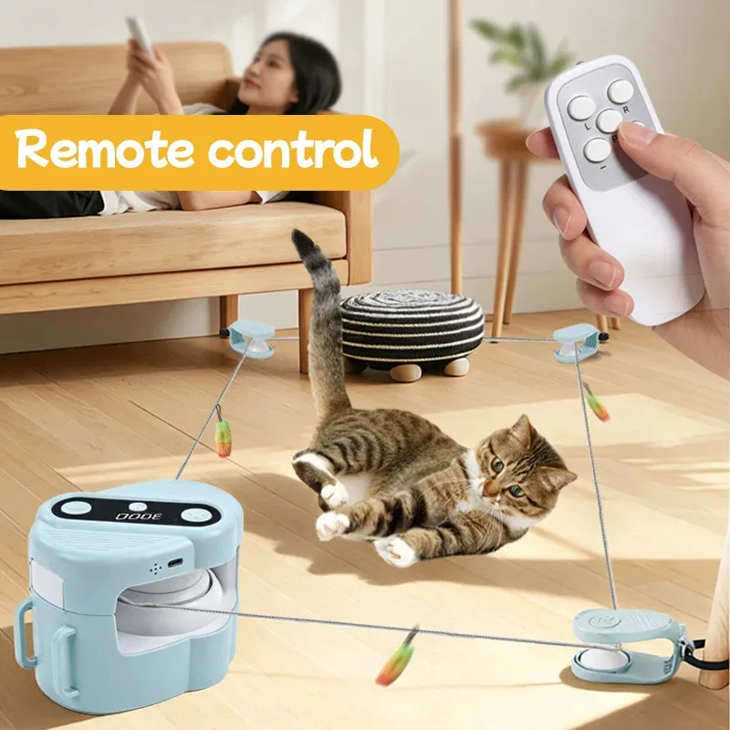 Cross-Border Hot-Selling Automatic Interactive Cat Toy Indoor Chasing Exercise Intelligence Stimulation Pet Manual Automatic Con 2