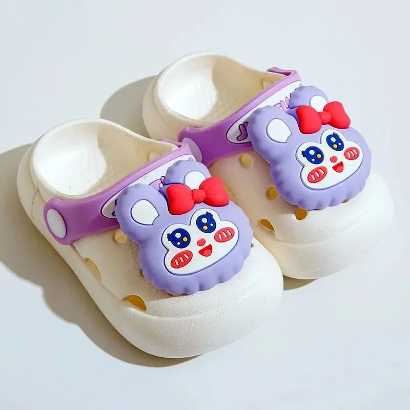 Baby Hole Slippers Kids Three-dimensional Cartoon Pattern Shoes Children Beach Sandals Soft Bottom Girls Boys Indoor Footwear