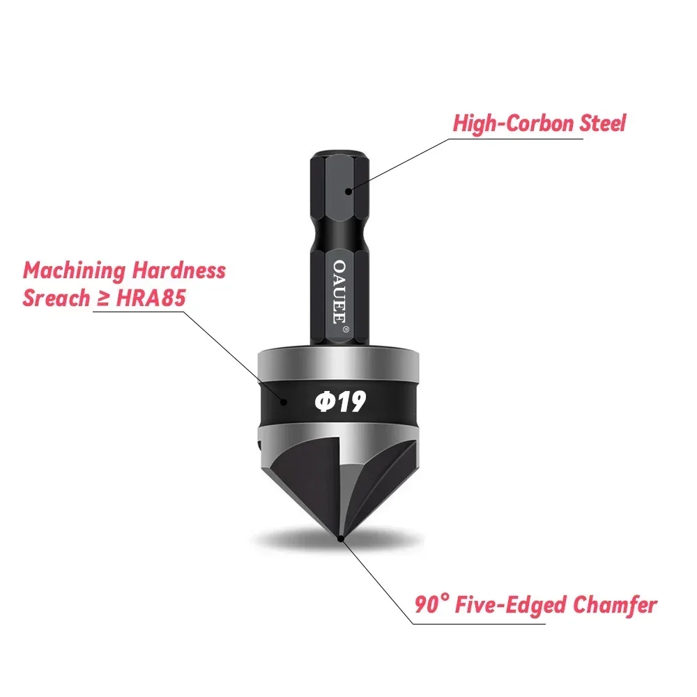 Drill Bit Set 3PCS Hex Countersink Boring 90 Degrees Countersink Drill Bit For Woodr Metal Chamfer Cutter