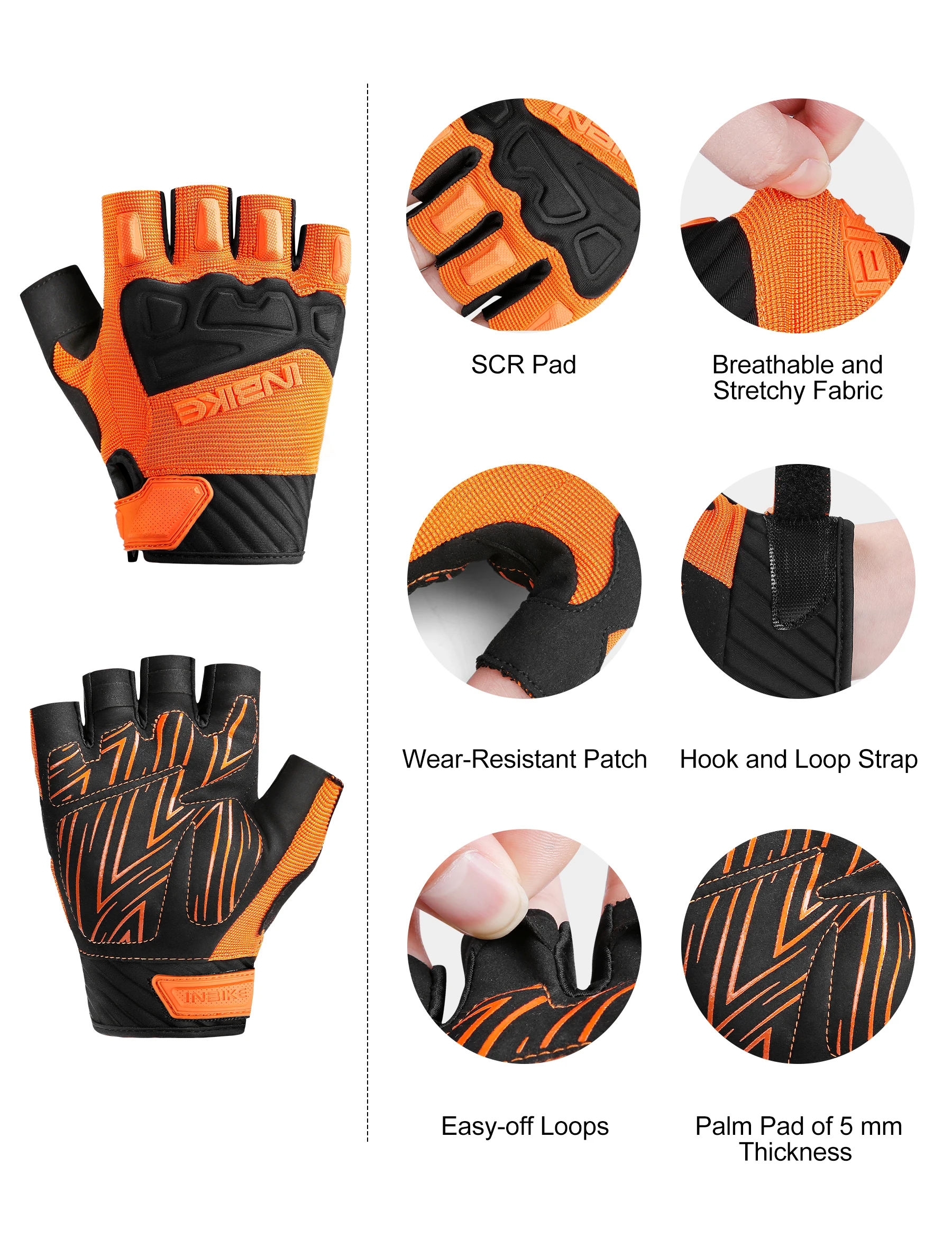 INBIKE 2023 New Arrival MTB Bike Gloves Summer Half Finger Cycling Gloves For Men Women Breathable Sport Bicycle Gloves MH010 4