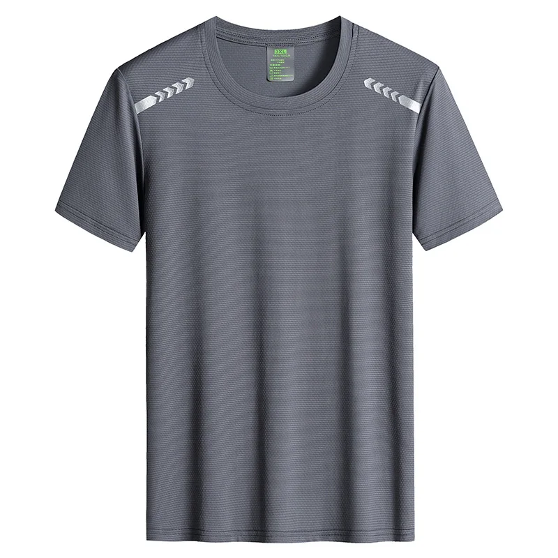 

Summer Ice Silk Short Sleeve T-shirt Men Ice Silk Quick Dry Short Sleeve Men High-Quality Large Size Short Sleeve T-Shirt Men