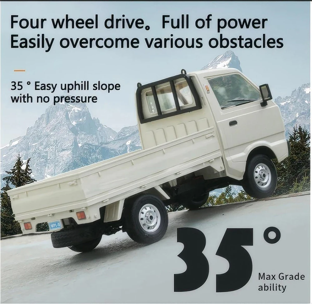 WPL D14 1:10 풀 스케일 4륜구동 RC카 드리프트 무선 조종 자동차 장난감 등반 트럭 LED 라이트 온로드 RC 자동차 트럭