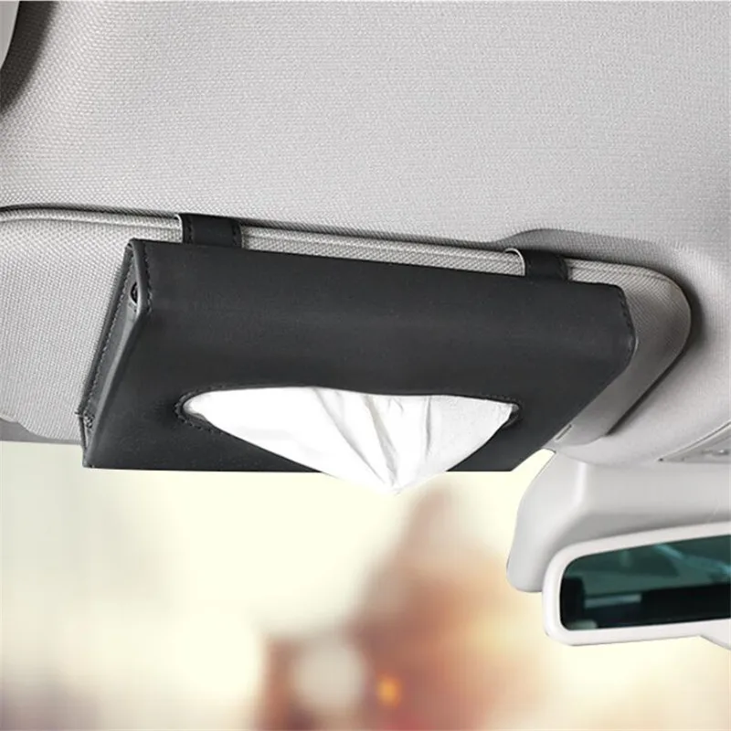 Tissue Box Soft Leather Car Sun Visor Type