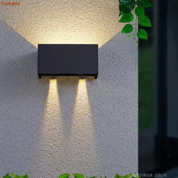LED 방수 24W LED 벽 램프 블랙/화이트 컬러 쉘 IP65 방수 실내 야외 조명, 알루미늄 벽 조명 arandeli