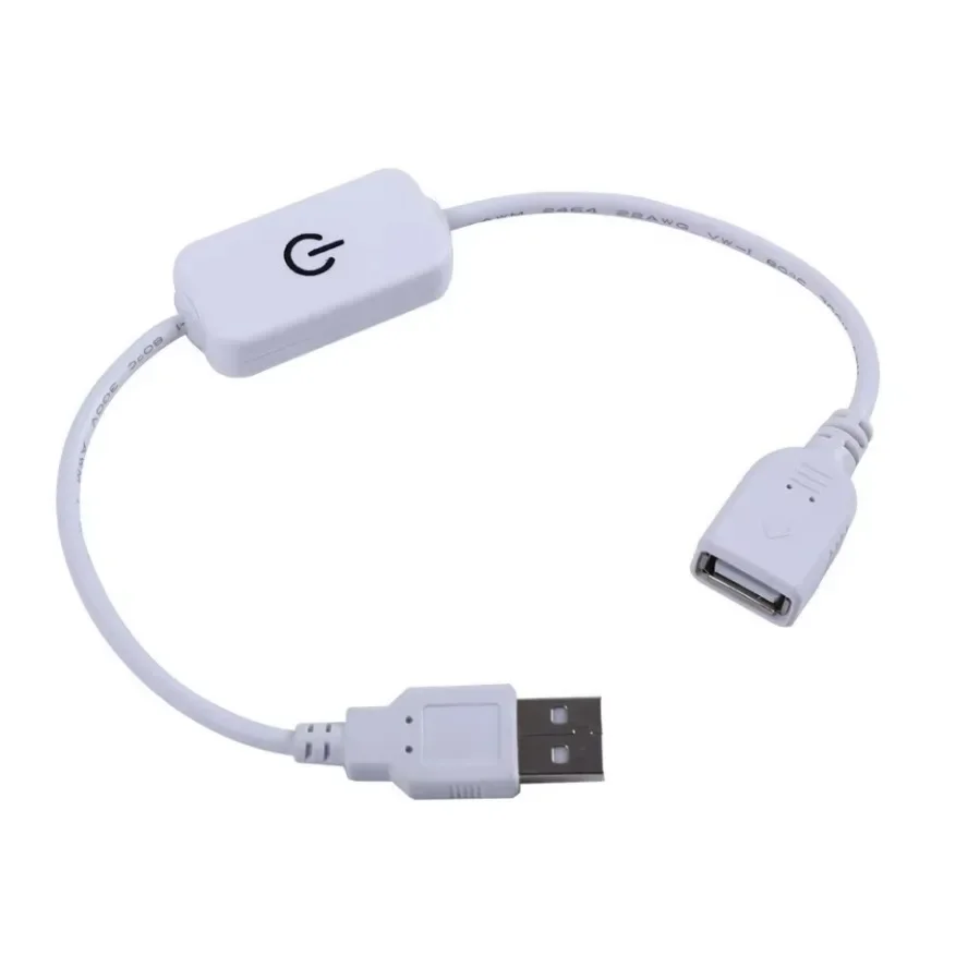 6 Types DC 5V LED Knob Dimmer Switch USB Female To Male Extension Cord with Rotary ON OFF Controller White Black Strips Lights led strip controller,led dimmer switch,led dimmer controller,led strip switch,led string dimmer,power cords dimmer switch