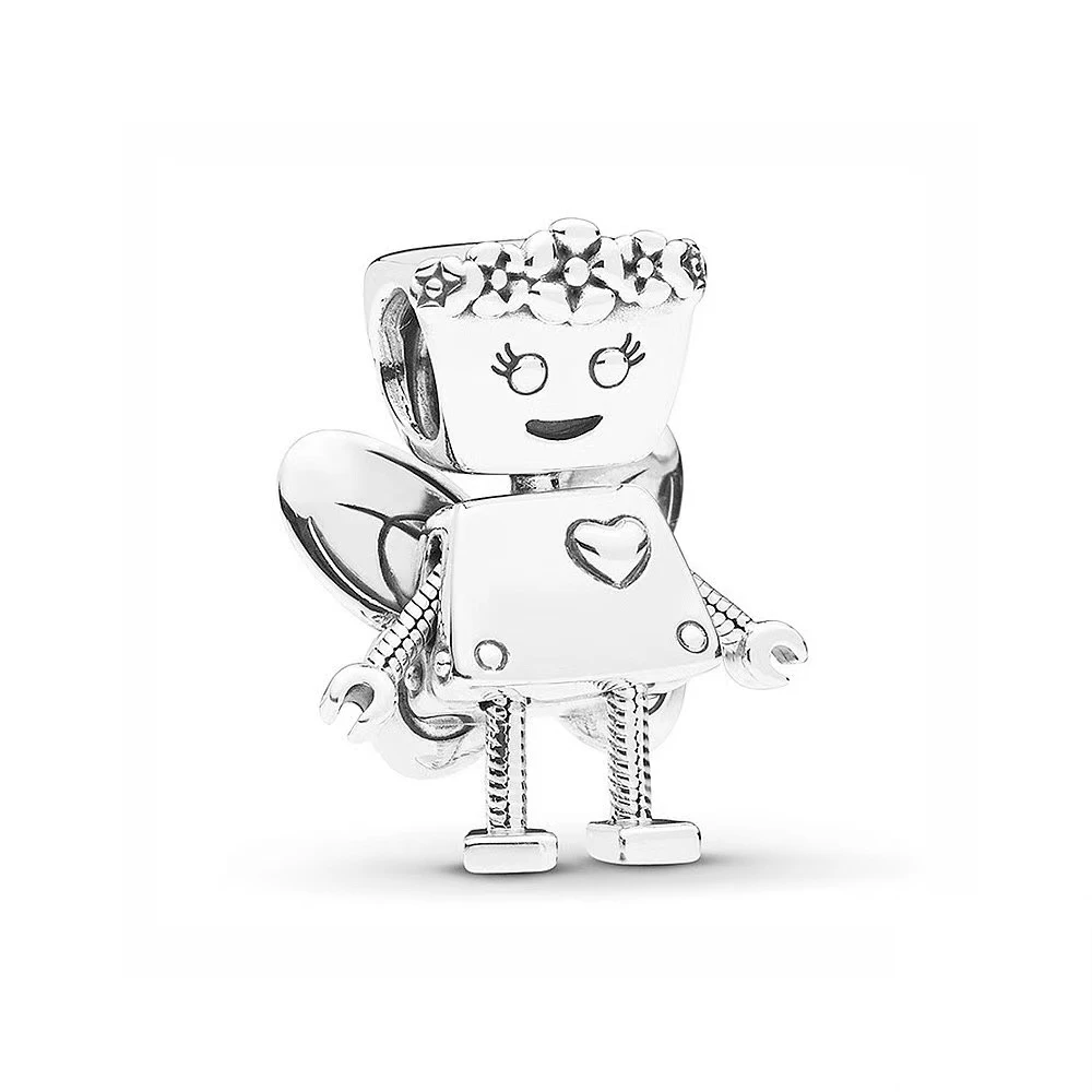 Fine Robot Series Sstronaut Nutcracker Machine Girl Dangle Charm Bead Fit Original 925 Sterling Silver Bracelet DIY Jewelry Gift 3