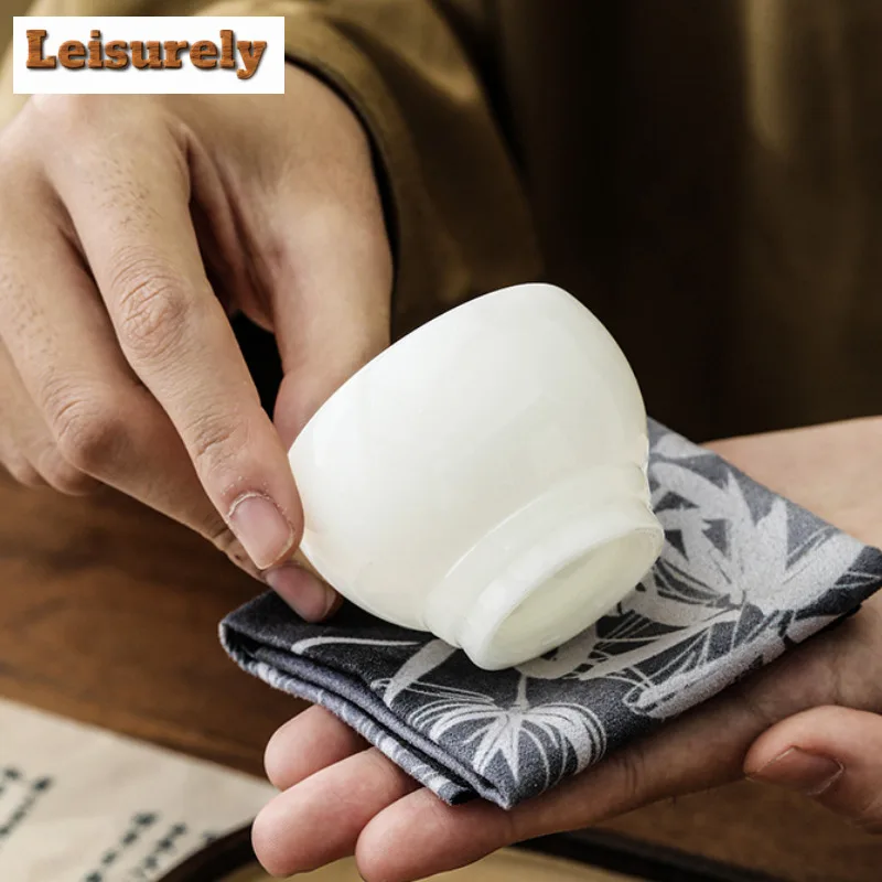 Five Blessing Jade White Porcelain Teacup Aesthetic Tea Bowl Water Jug Personal Cup Jianzhan Master Cups Tea Ceremony Gift Box