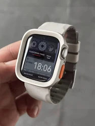 Premium Silicone Strap with TPU Protective Case for Smartwatch, Adjustable Sports Band & Durable Cover Combo. (MatteStar - Star)