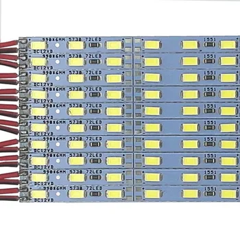 따뜻한 순백색 LED 바 라이트, 6mm PCB, 6500K, 3000K, SMD5730, DC12V, LED 하드 스트립, 50cm, 20 개
