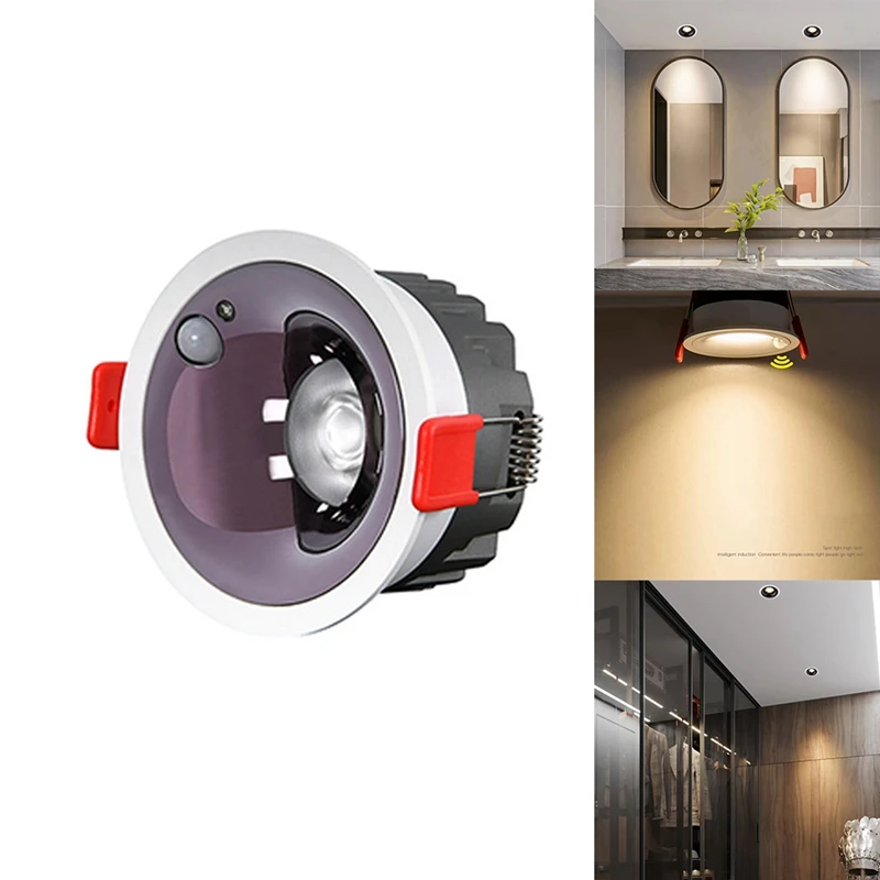 Foco de inducción Led antideslumbrante, estrecho, empotrado, ultrafino, 9W, para comedor, oficina, iluminación de dormitorio