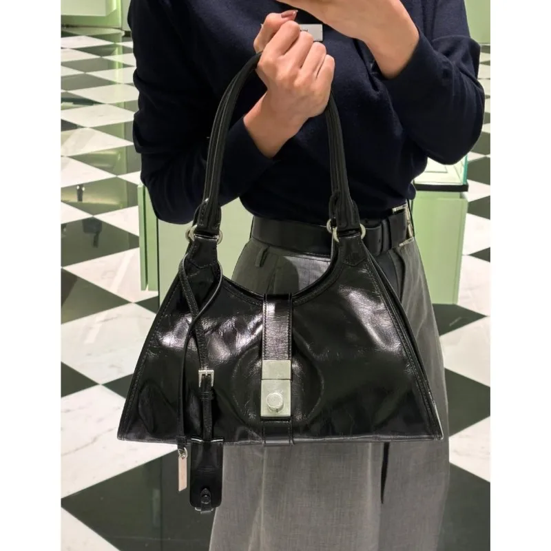 JIAERDI Vintage Black Shoulder Bags Women Retro New Pu Leather Large Capacity Underarm Bag Female Fashionable Y2k Handbag Purse