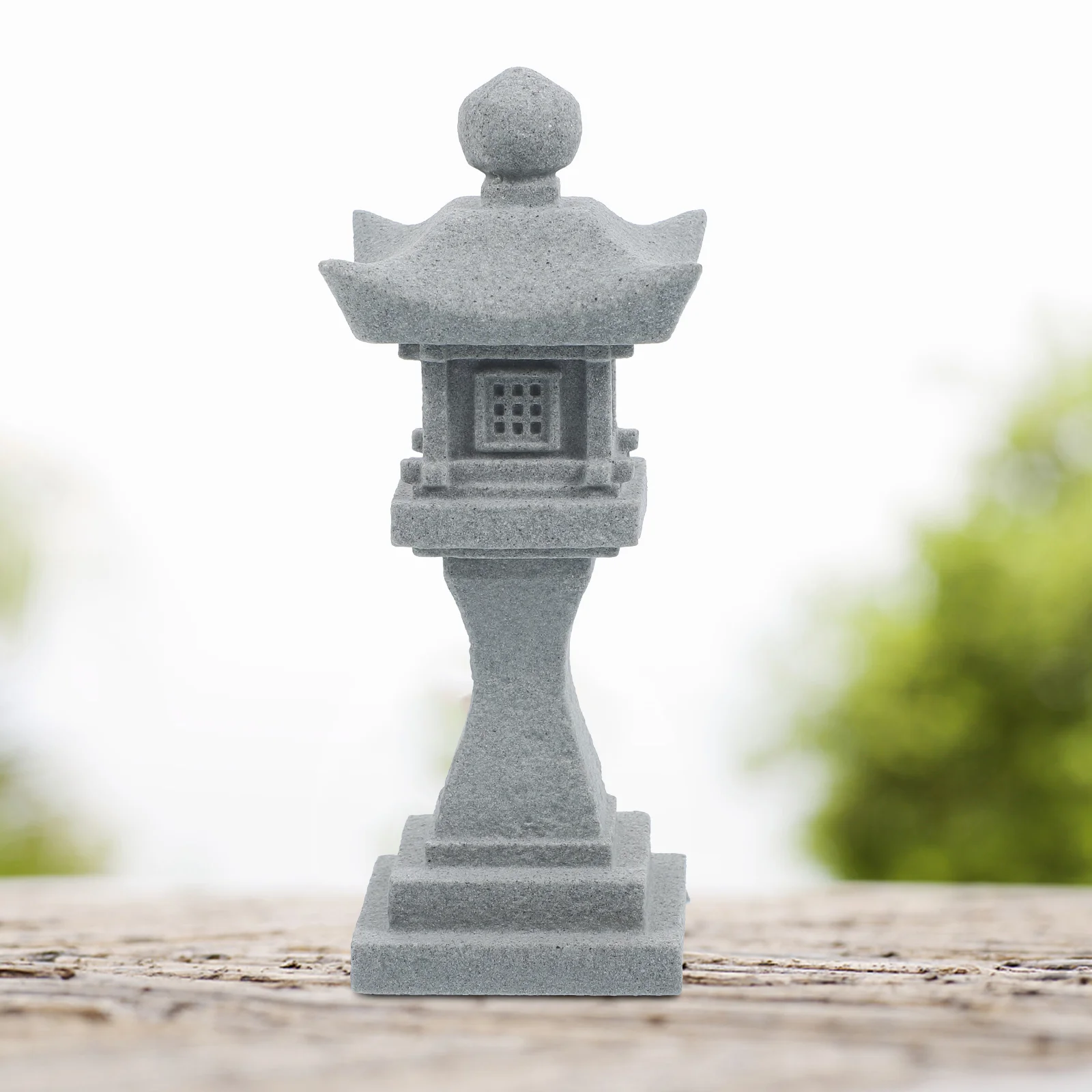 Resin Mini Pagoda Statue Japanese Stone Lantern Garden Yard Decor Bonsai Adornment Pet Products