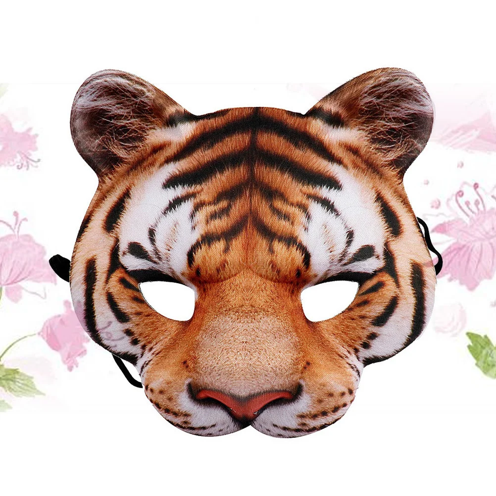 

EVA Simulation Tiger Headgear Stereoscopic Animal Mask Full Face Mask Funny Halloween Performance Prop for Party Masquerade