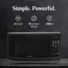 NEW Compact Countertop Microwave Oven 1.1 Cu. Ft. 1100-Watt with LED Lighting, Child Lock, Easy Clean Grey Interior, Black 2