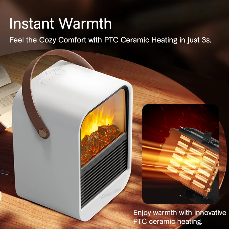 Fireplace Electric Heater Portable Desktop  Heating Stove Radiator with 3D LED Flame for Indoor Home Office Room Festival Gifts 5