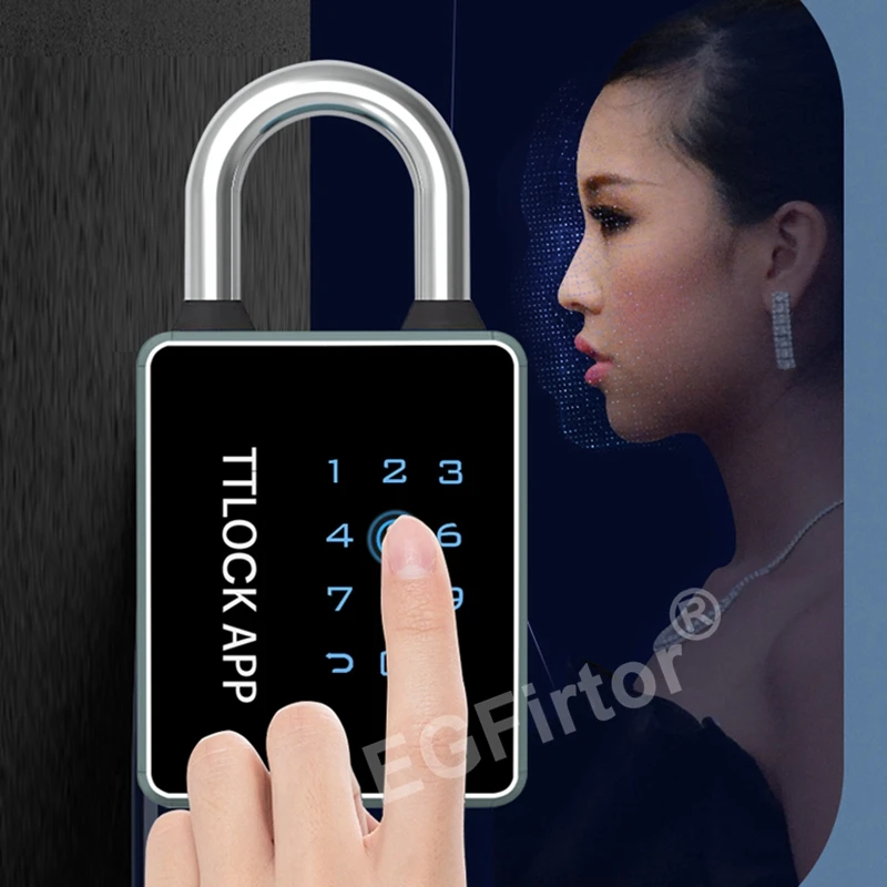 Ttlock senha do bluetooth cadeado tela sensível ao toque rfid ic cartão chave de segurança em casa gabinete à prova dwaterproof água saco eletrônico bagagem cadeado