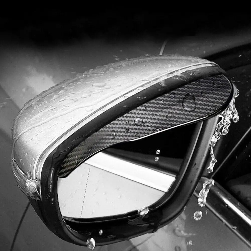 Carbon Fiber Look Car Rear View Mirror Rain Visor