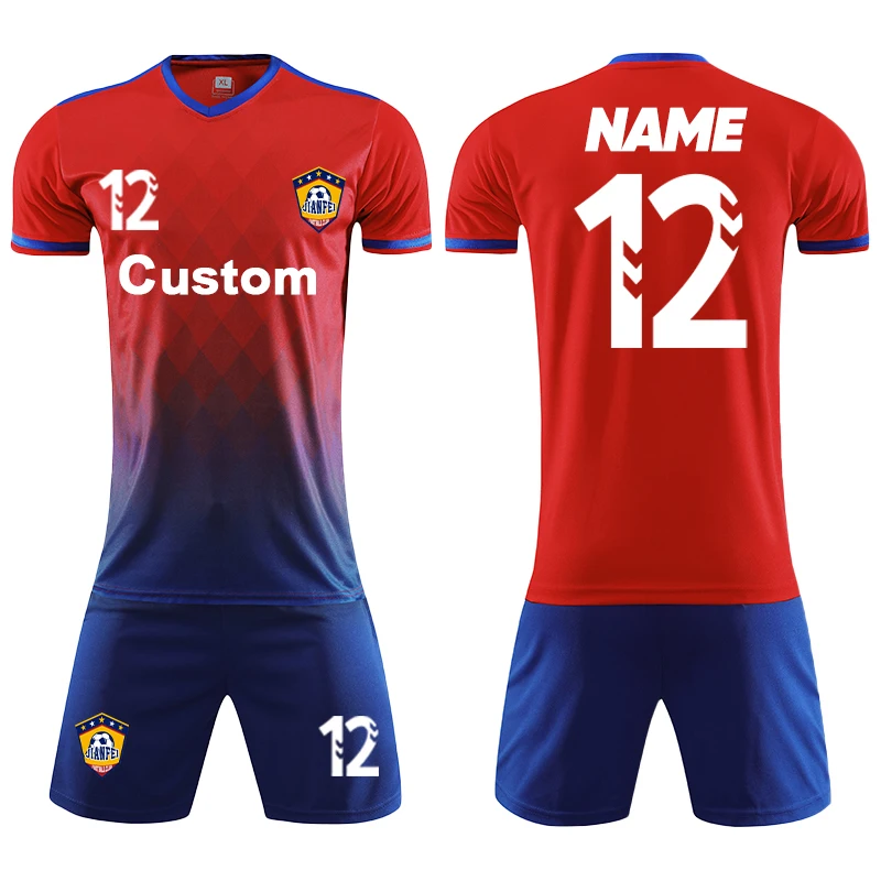 Football Jersey Set Soccer Uniform Kids Personalized Polyester Breathable For Children