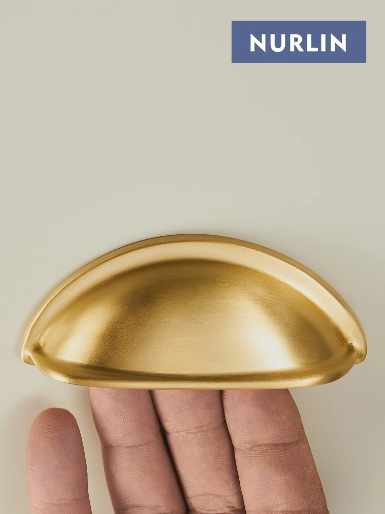 Nurlin Brass Cup Shape Pull Handle Cabinet Drawer Handles Vintage Pastoral Knobs cabinet handles