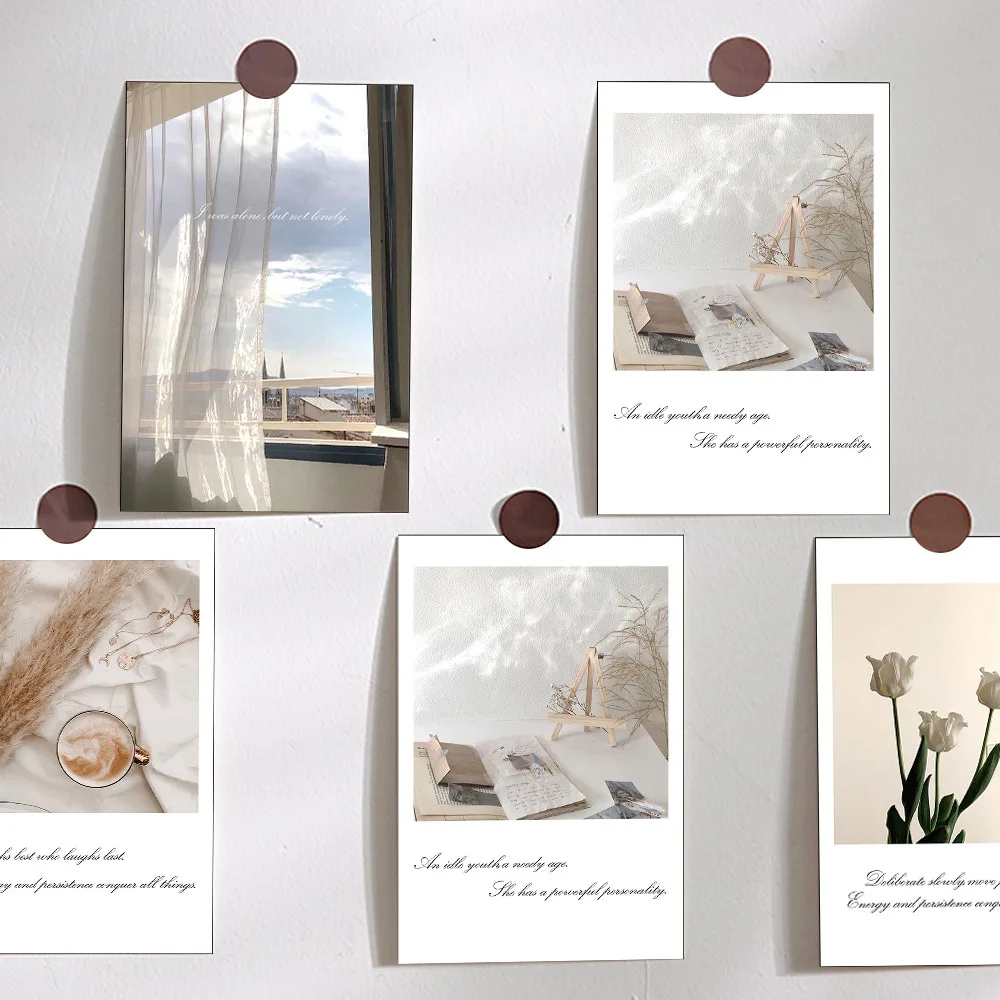 10Pcs/Set Ins Simple Style Floating Daylight Scenery Cards Art Postcard Message Card Wall Decoration Photography Props Gifts