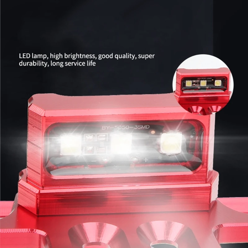 Motorcycle License Plate Light Frame LED Rear Tail Number Lamp Universal Decorative Indicators Motorbike Accessories