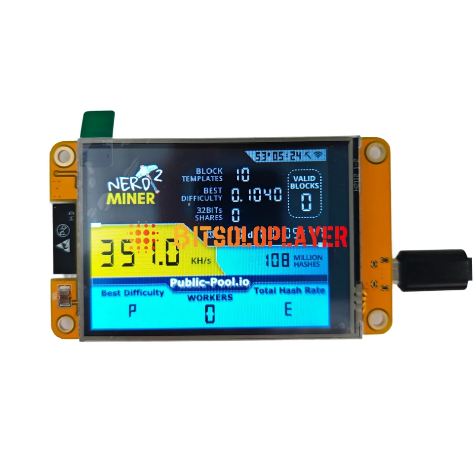 NerdMiner V2 Bitcoin Miner - 1060KH/s Mit Display Für Krypto Mining