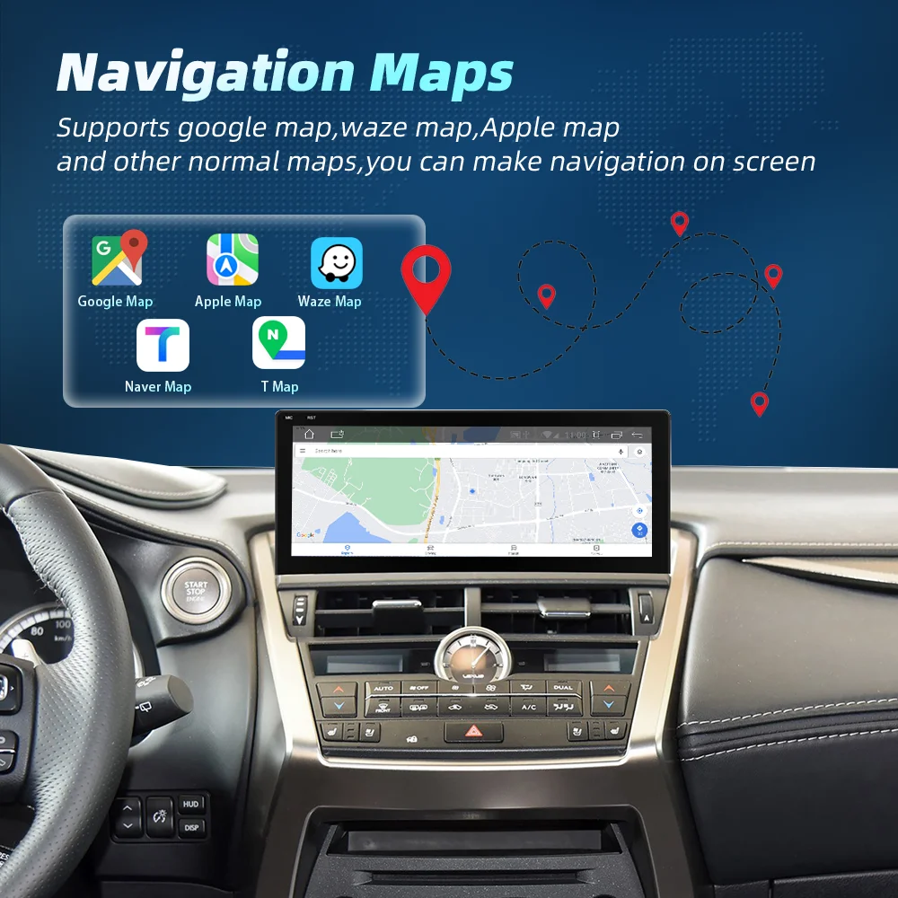 Pantalla Carplay para Lexus NX NX200 NX300 2014-2017, Sistema Multimedia para Auto, Radio Estéreo, Android Auto, Audio y Navegación 7