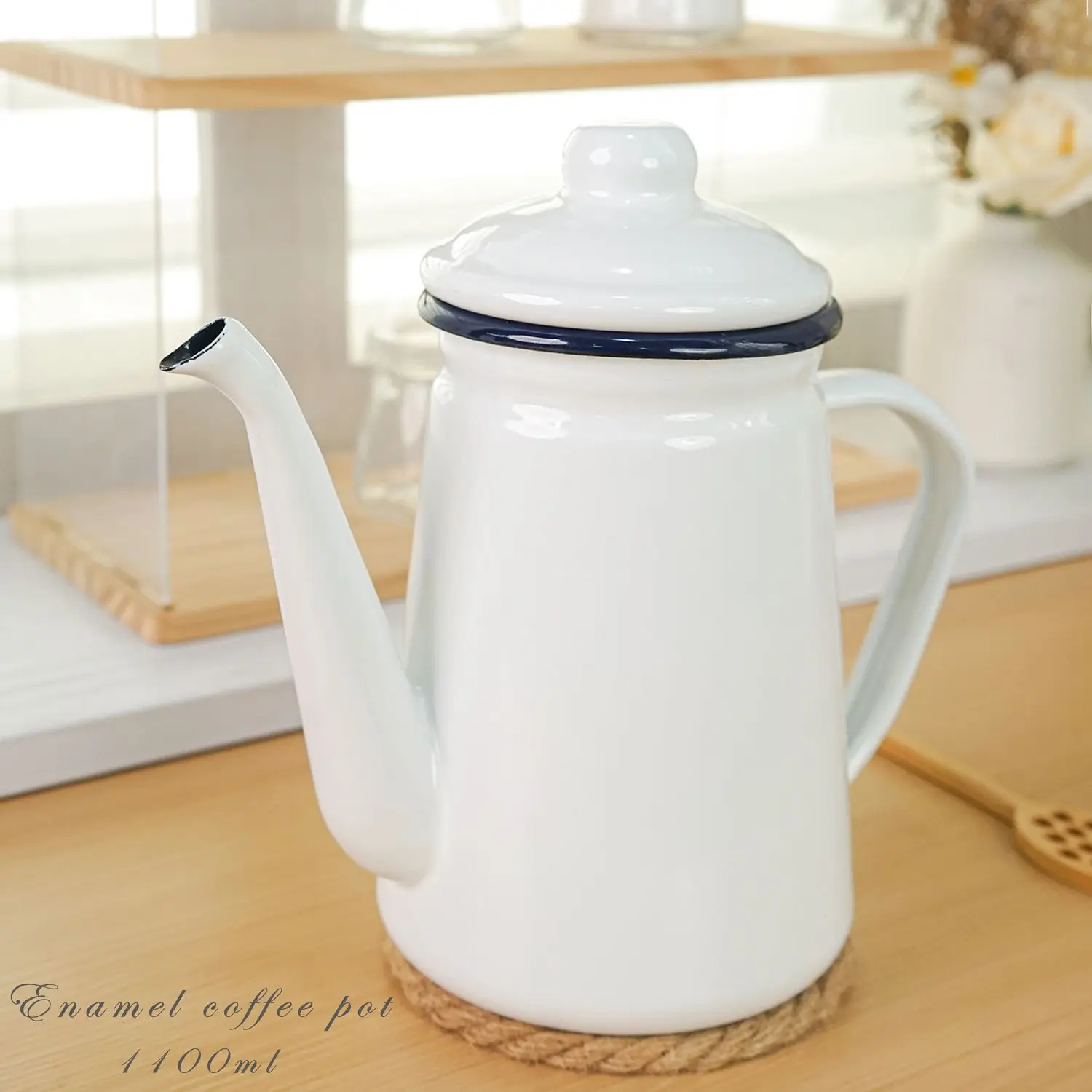 Koffie Pot Emaille Koffie Waterkoker Hand Thee Wat... – Vicedeal Koffie Pot Emaille Koffie Waterkoker Hand Thee Wat... – Vicedeal