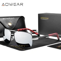 AOWEAR hommes lunettes de soleil miroir polarisées pour hommes femmes de luxe qualité rétro Rectangle UV400 conduite lunettes de soleil gafas de sol 1