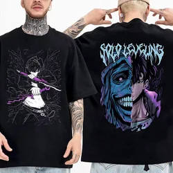 Solo Leveling Graphic Tee - Sung Jinwoo Anime Streetwear Cotton Shirt - S (Black - 92459 - 92477)