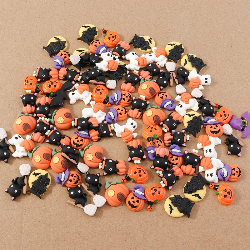10 teile/los mischen niedlichen Halloween Tier flachen Rücken Harz Cabochons Scrap booking DIY handgemachten Schmuck Handwerk Dekoration Zubehör