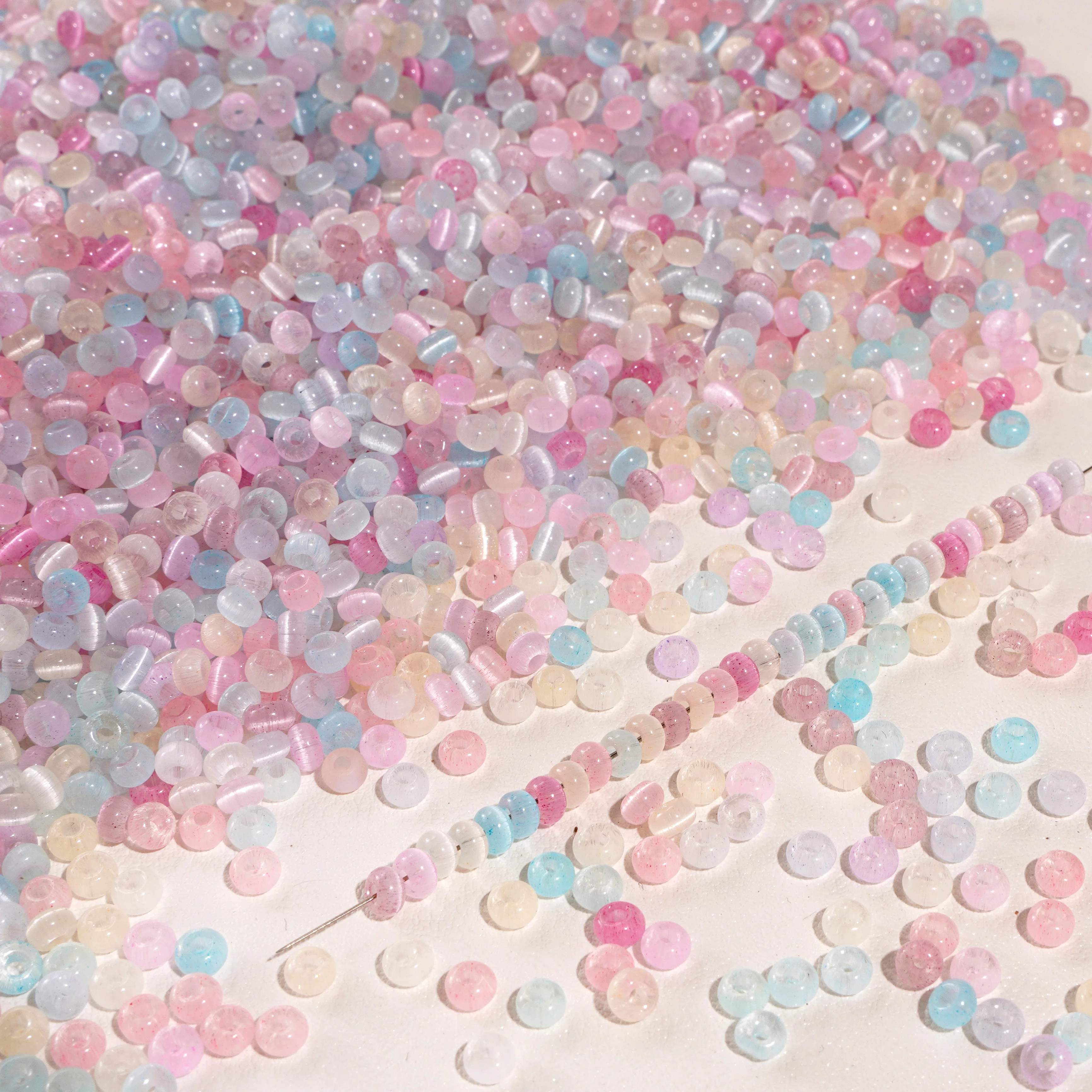 90-180개 컬러풀 글라스 라이스 비즈 캣 아이 비즈 핸드메이드 DIY 주얼리 제작 팔찌 목걸이 액세서리용