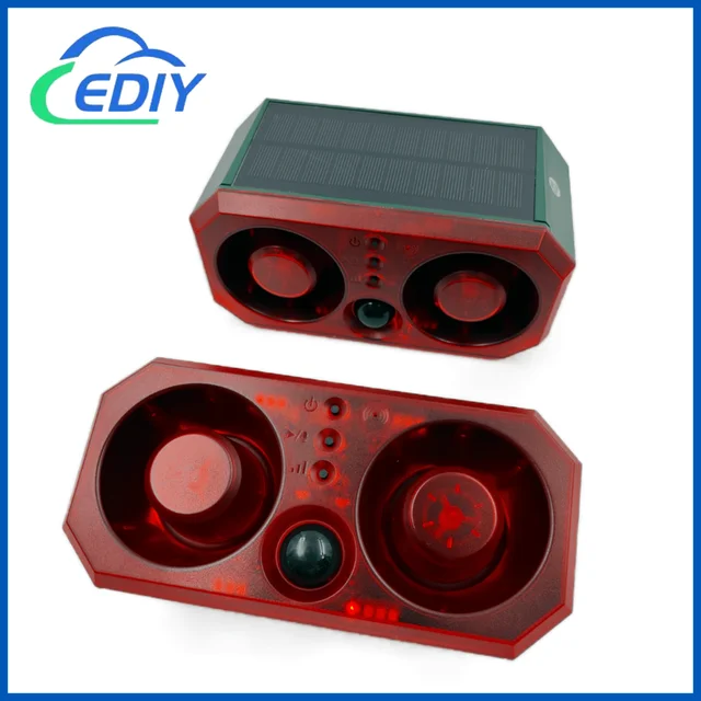 Solar Alarm Animal Repeller Two Speakers Recording Motion Detection Alarm Sensor Flash Sensing Extra Large Volume 1