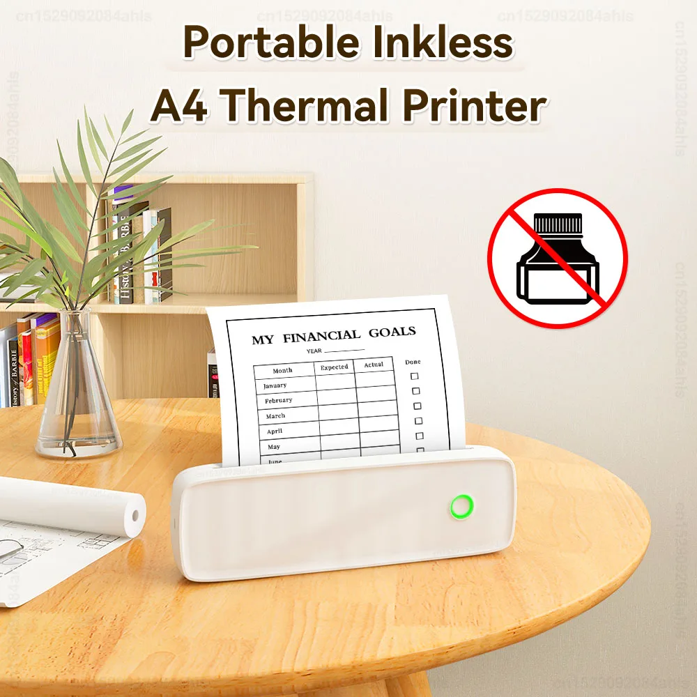 A4 Paper Portable Thermal Printer 216mm Wireless Bluetooth Printer  Compatible With Android iOS Laptop For Travel Office - AliExpress