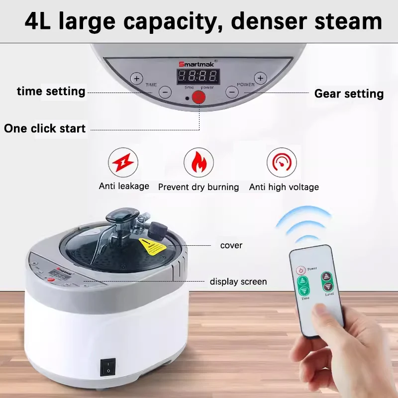 Sauna Generator Power Steamer Pot New Style 4L 2000W EU US AU UK Plug Home SPA Therapy For Heating 3
