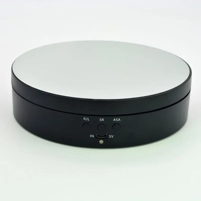 3 Speeds Electric Rotating Display Stand Mirror Turntable Jewelry Holder Battery USB Power DXAF
