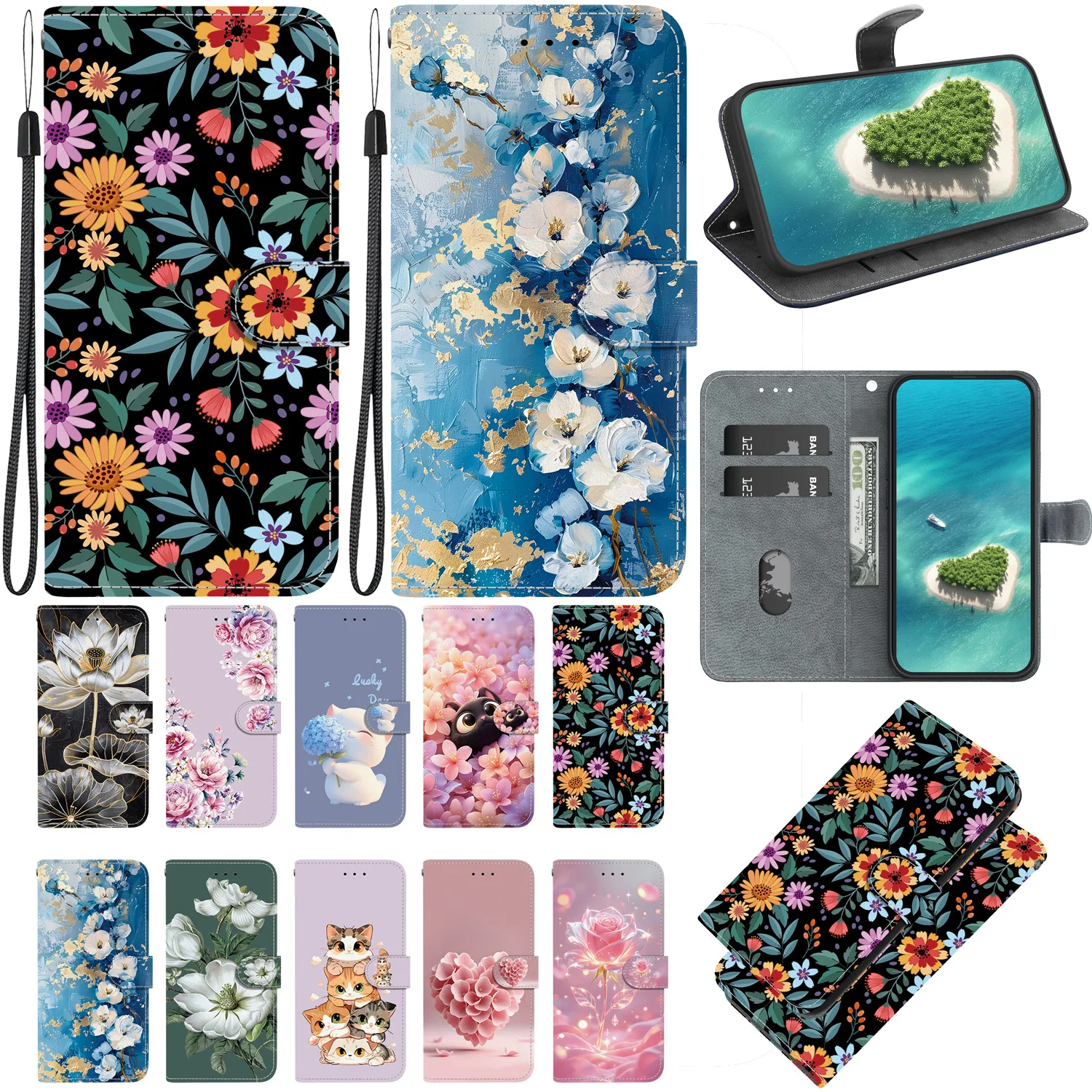 Elegant Leather Phone Case with Card Slot Wallet Cover