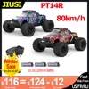 JIUSI PT14R MT14R 1/14 RC Car 4WD 80km/h Brushless 2.4G Remote Control Racing Car 3S 35C 2200mAh High Speed Off-road RC Truck 1