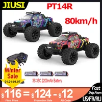 JIUSI PT14R MT14R 1/14 RC Car 4WD 80km/h Brushless 2.4G Remote Control Racing Car 3S 35C 2200mAh High Speed Off-road RC Truck 1