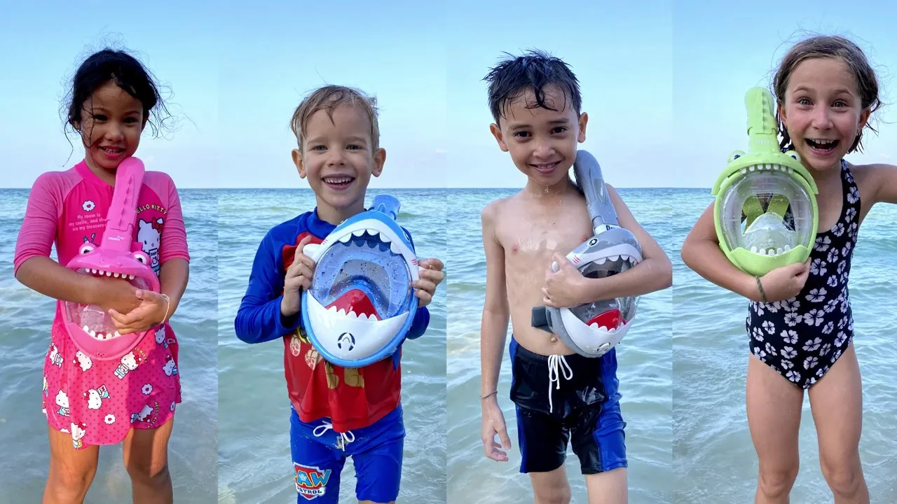 Description Picture 2 of itemKids Swimming Equipment Snokeling Support Goggles Full Face Diving Mask Swim and Snorkel 4~11 Years Children's Masks