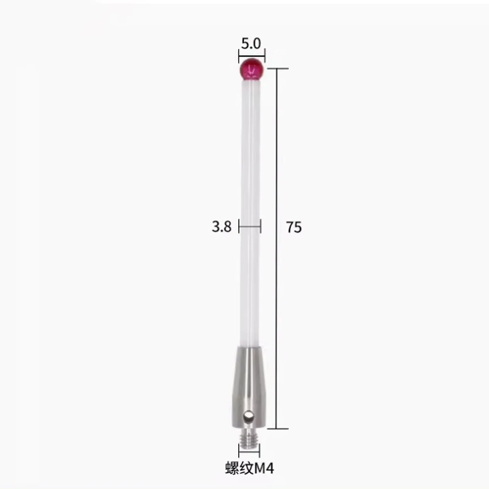 Stylet (Palpeur) Pour Machine à Mesurer 3D - Bille Rubis 2mm, Filetage M4, Longueur 50mm - A-5003-4797