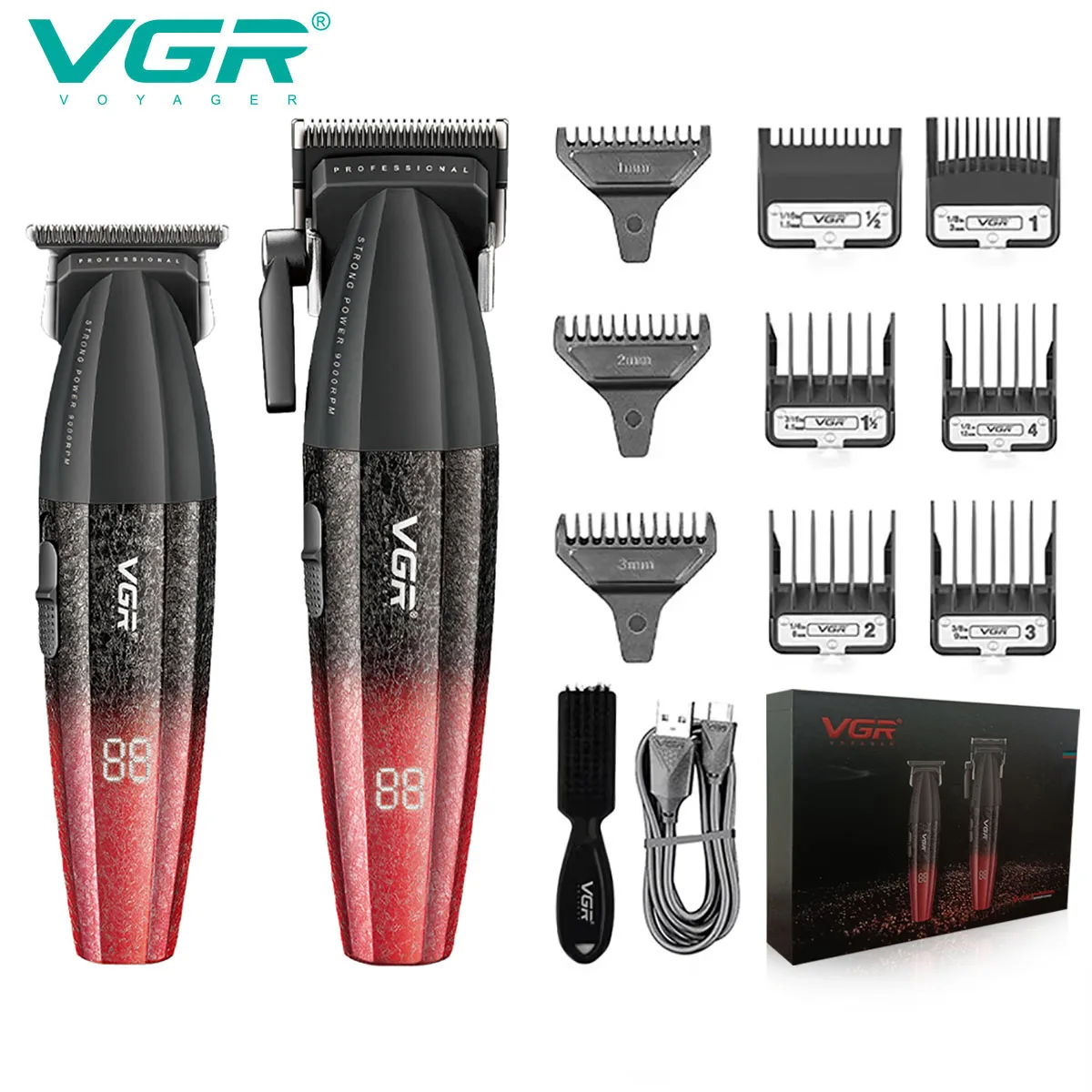 VGR مكينة حلاقه رجالي مُحسّن ماكينة تشذيب شعر احتر...