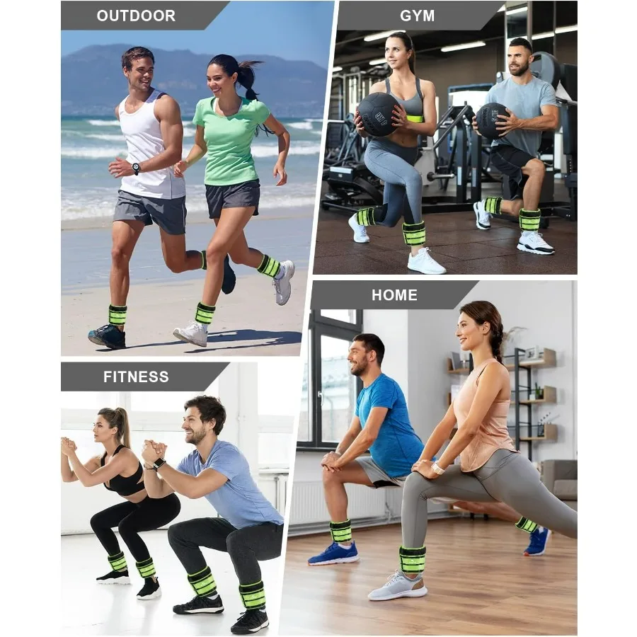 Adjustable Ankle Weights 10 lbs each( 20 lbs pair) with Removable Weight for Jogging, Gymnastics, Aerobics, Physical Therapy