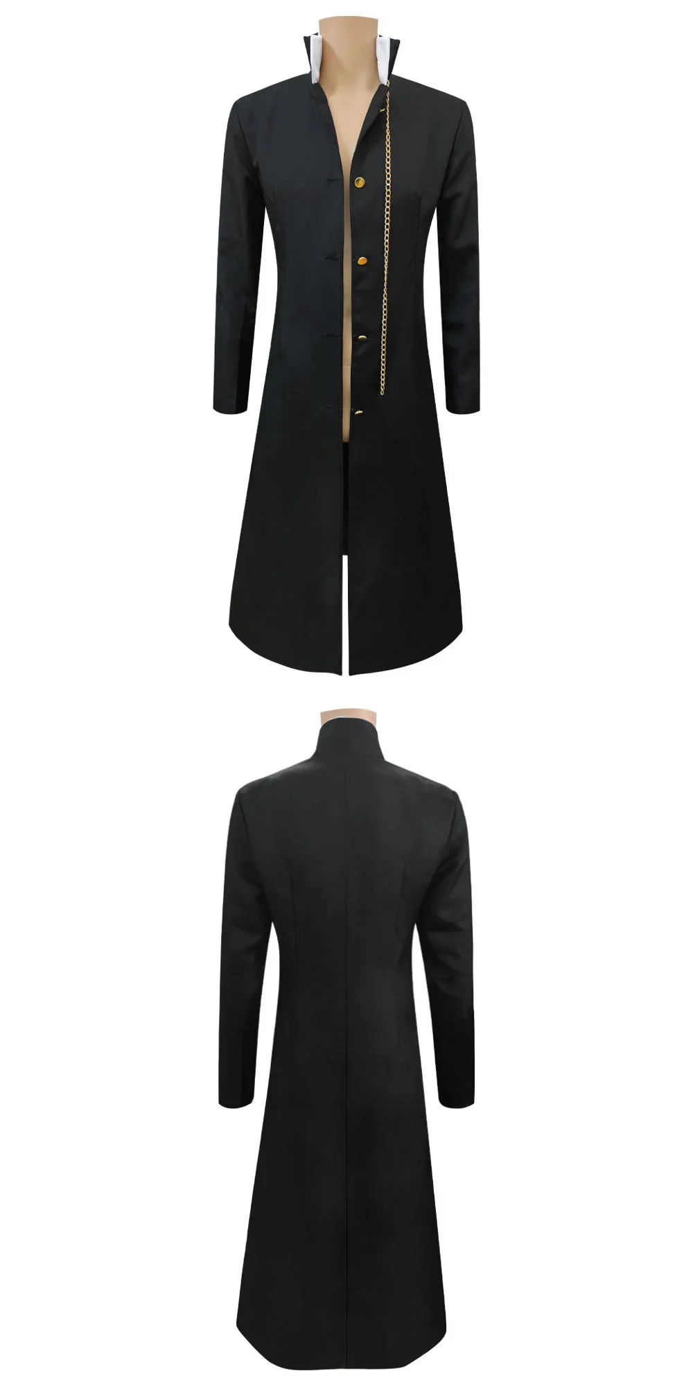JoJo's Bizarre Adventure Jotaro Kujo Black Trench Coat Cosplay Costume