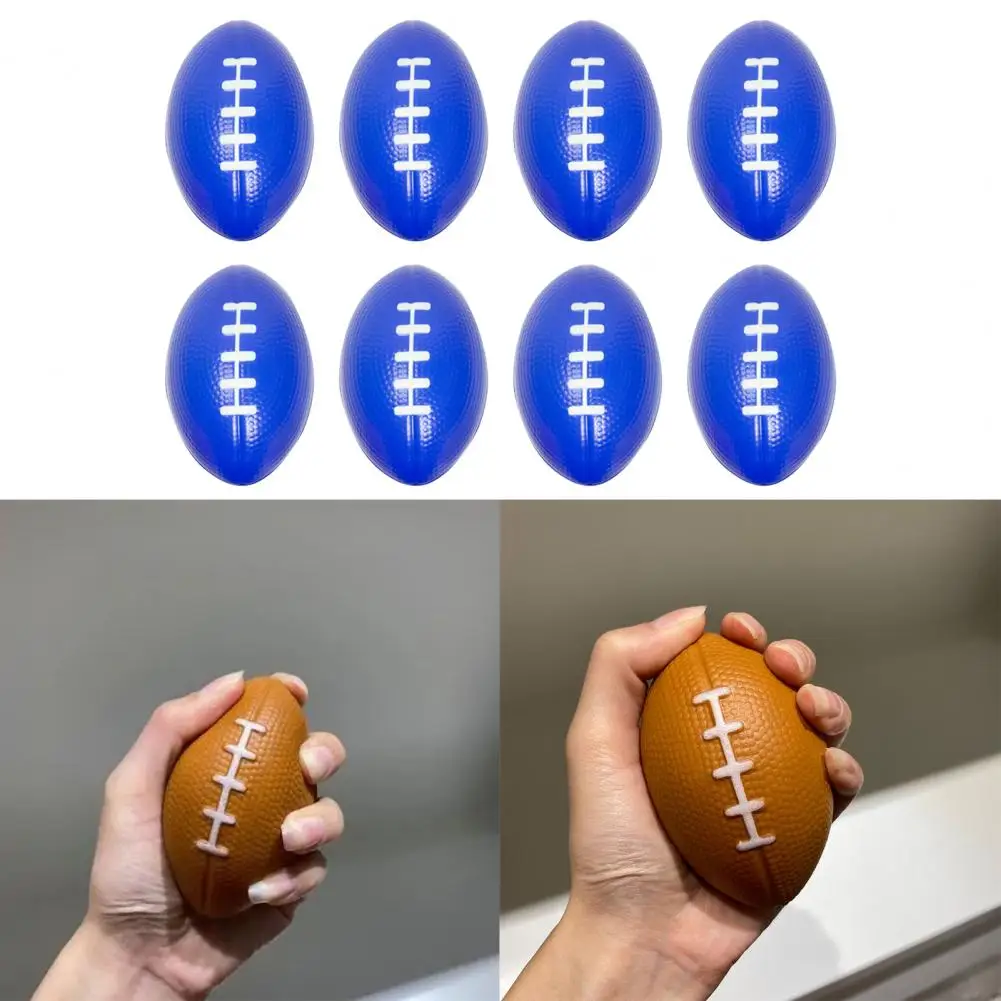 12Pcs Mini Rugby Ball Football Stress Ball Hand Grip Football Training Stress Anxiety Relief High Elasticity Party Toys