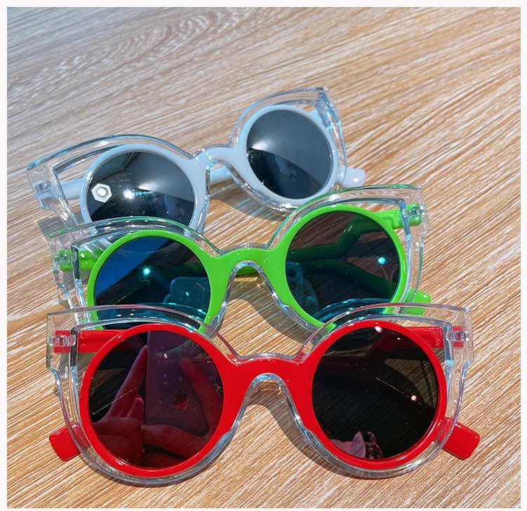 New Children Colors Fashion Round Cool Sunglasses Boys Girls Vintage Sunglasses Sunscreen UV Protection Classic Kids_voghion.com
