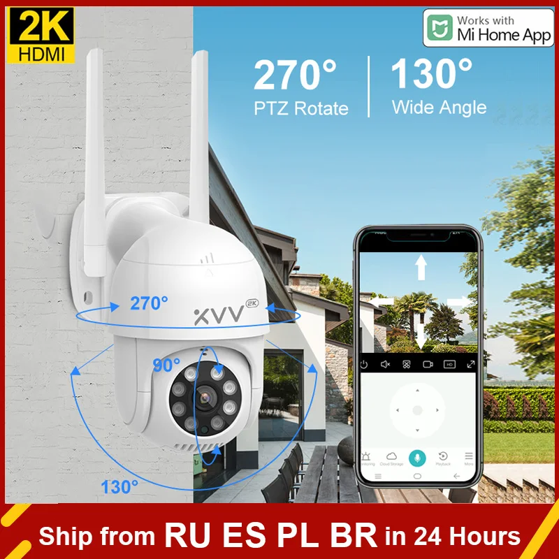 1296P Smart P1 Outdoor Camera 270&deg; PTZ Rotate Wifi Webcam Humanoid Detect Waterproof Security Surveillance For Xiaomi Mi Home