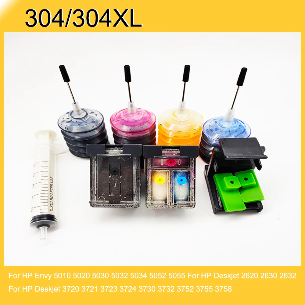 Einkshop Per Hp 304Xl Hp 304 Cartuccia Di Inchiostro Della Ricarica Per Hp 304 Xl Envy 5010 5020 5030 5032 5034 5052 5055 Per Hp Deskjet 2620 2630