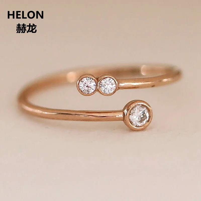 

0.05ct SI2/H Full Cut Natural Diamonds Engagement Ring Women Solid 14k Rose Gold Wedding Band Trendy